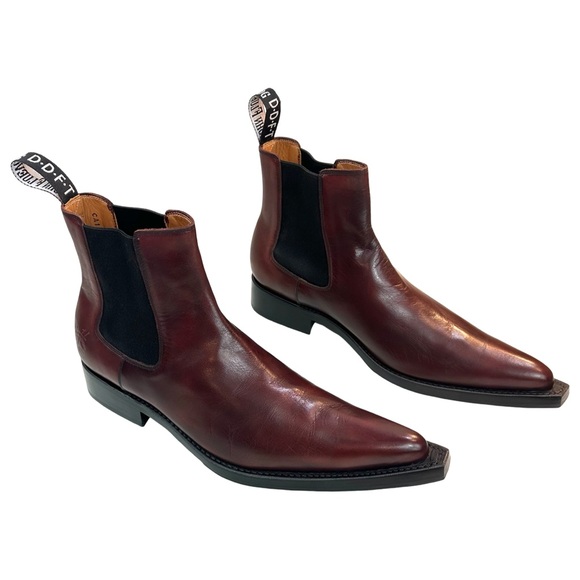 JOHN FLUEVOG MEN FJORDS LYNGENFJORD POINTED-TOE CHELSEA BOOTS In Brown Size:11.5 - Picture 3 of 16
